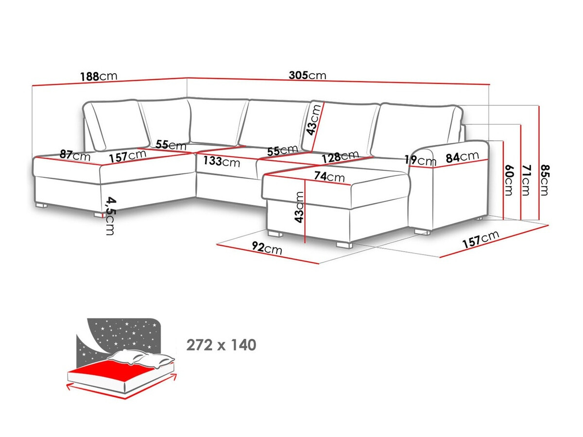 Ecksofa Comfivo 189 (Soft 066 + Lawa 02)