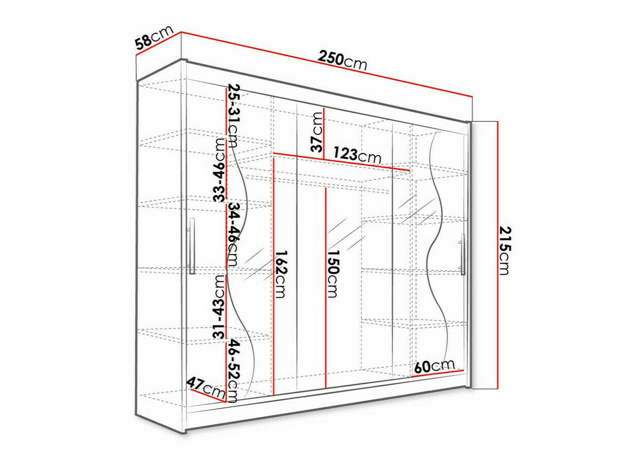 Kleiderschrank Closico 119 (Eichenholzoptik dunkel)