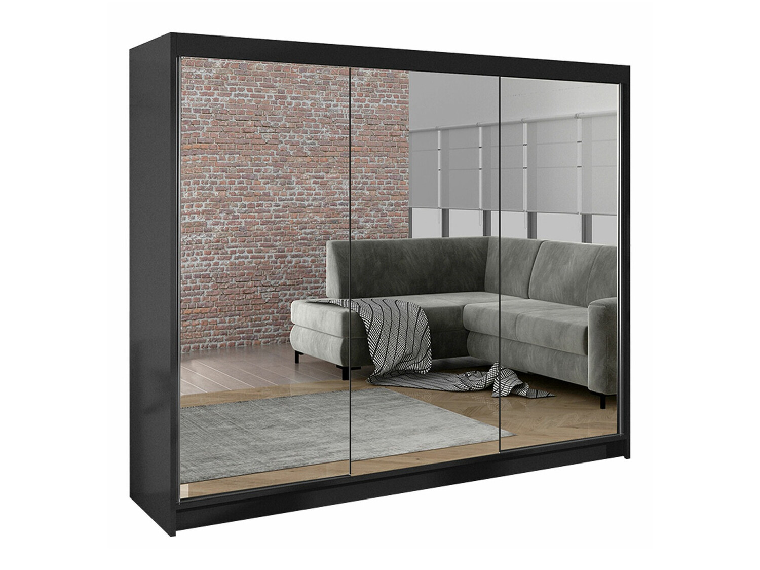 Kleiderschrank Closico Durion III (Schwarz)