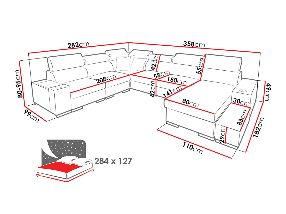 Ecksofa Pearland 105 (Ekj 01 + Luxo 6601 + Evo 32)