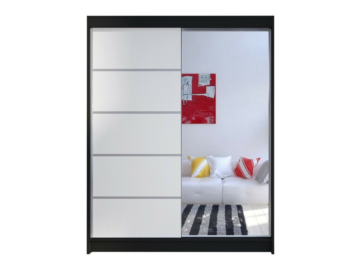 Kleiderschrank Closico Vastor III (Schwarz + Weiß)