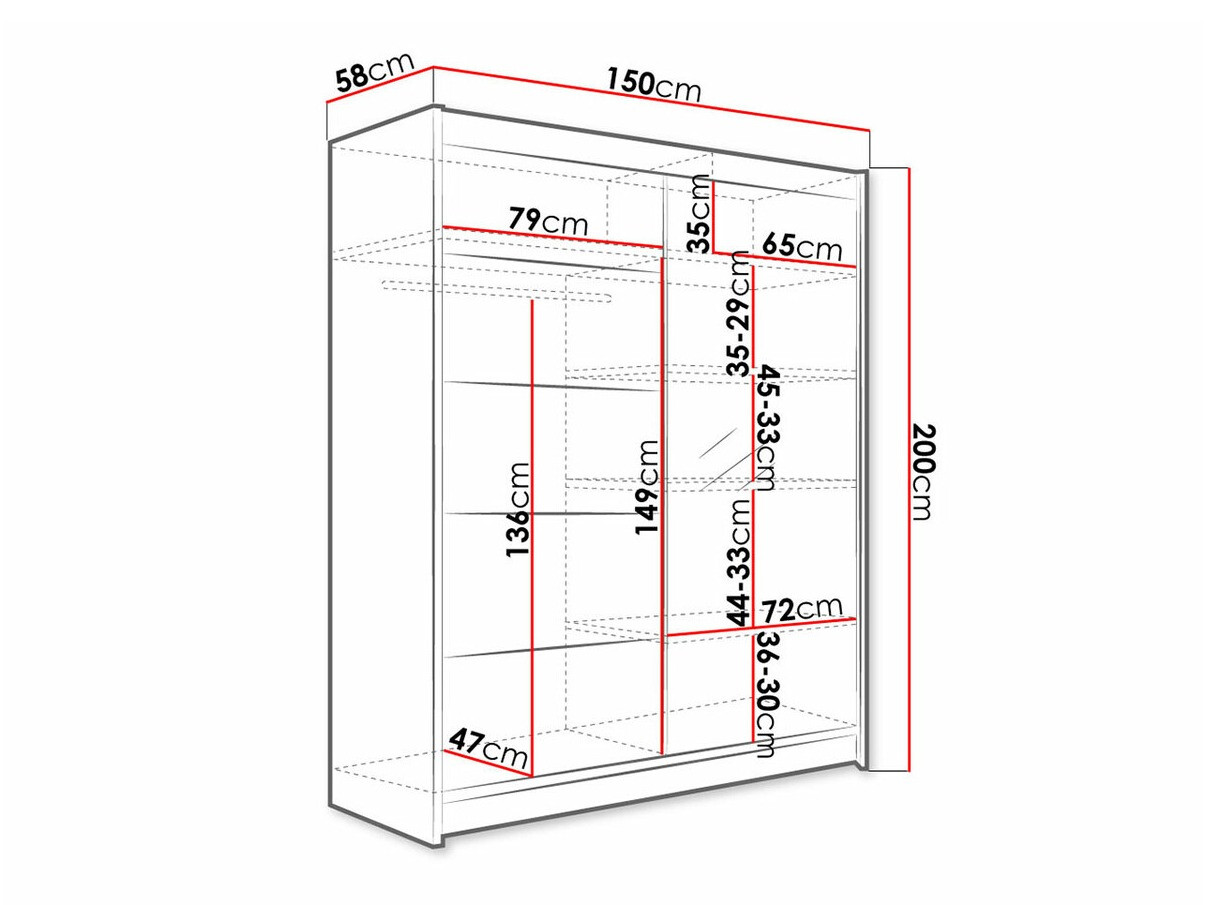 Kleiderschrank Closico Vastor III (Sonoma Eichenholzoptik)