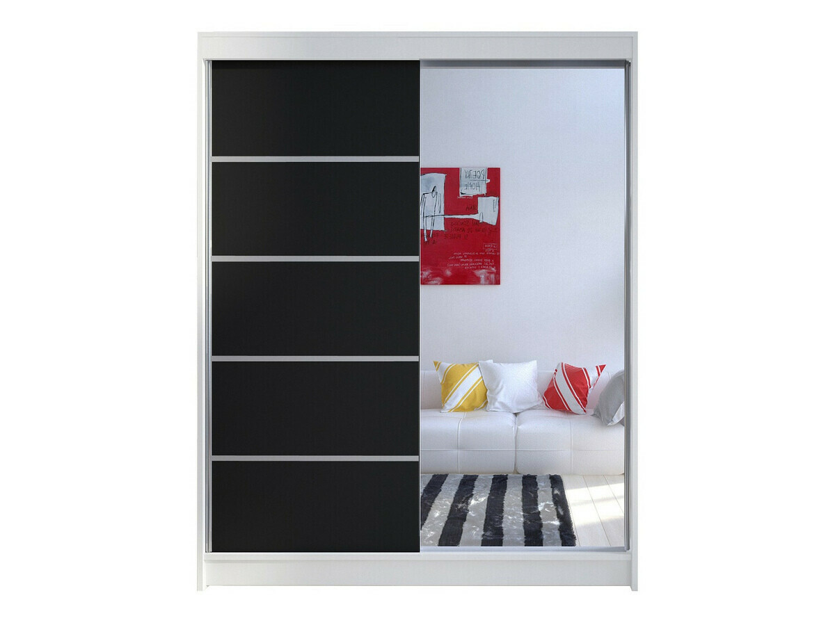 Kleiderschrank Closico Vastor III (Weiß + Schwarz)