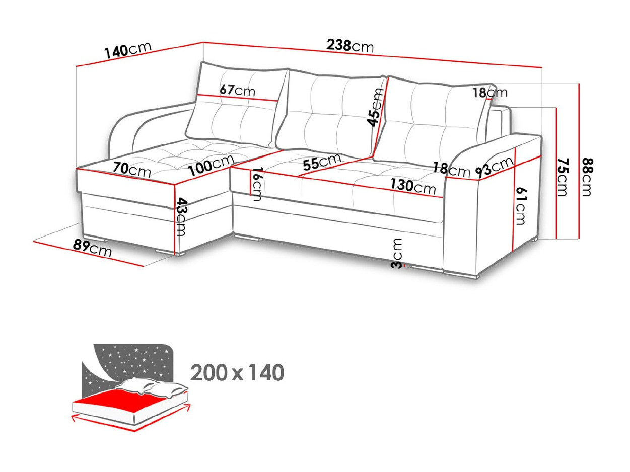 Ecksofa Boulder 101 (Malmo 90 + 1114/60)