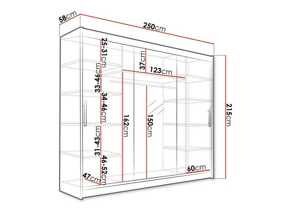 Kleiderschrank Closico 122 (Eichenholzoptik dunkel)
