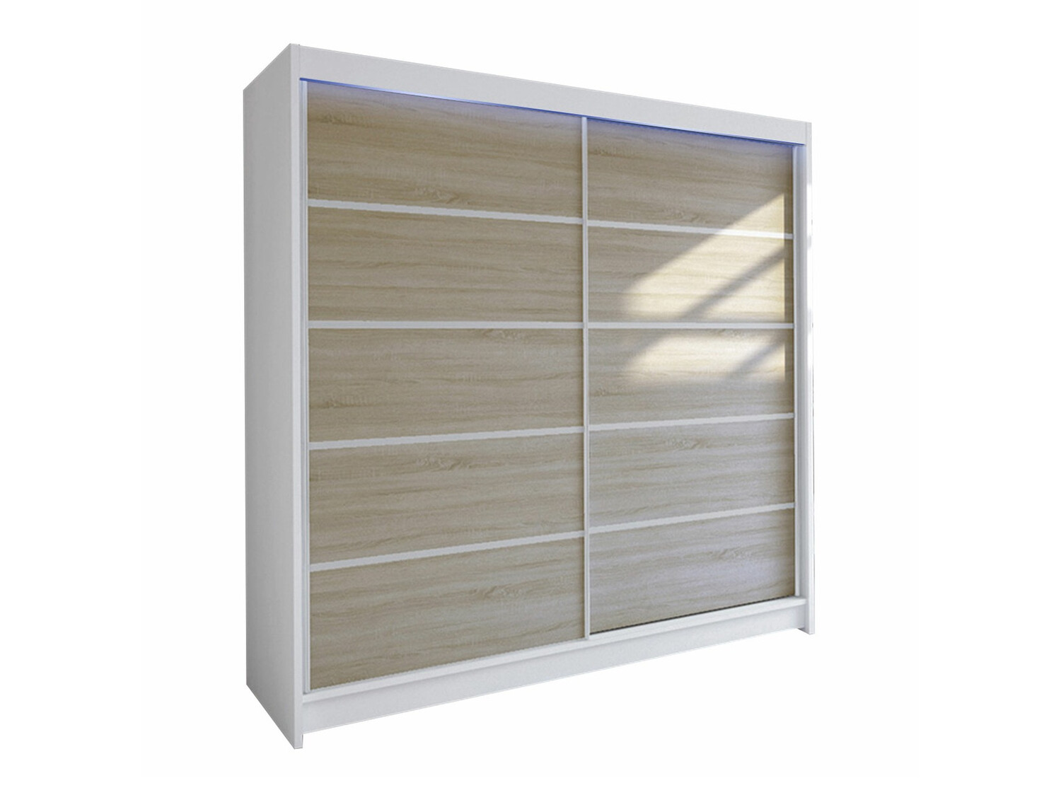 Kleiderschrank Closico Cavaris IV (Weiß + Sonoma Eichenholzoptik)