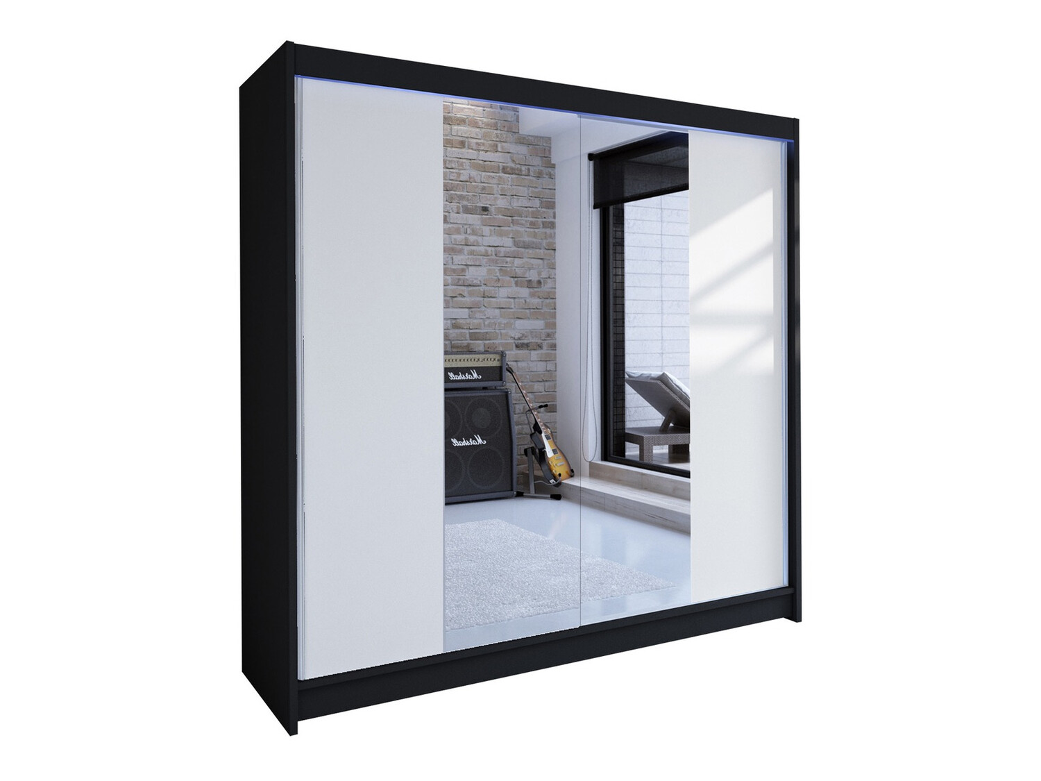 Kleiderschrank Closico Cavaris II (Schwarz + Weiß)