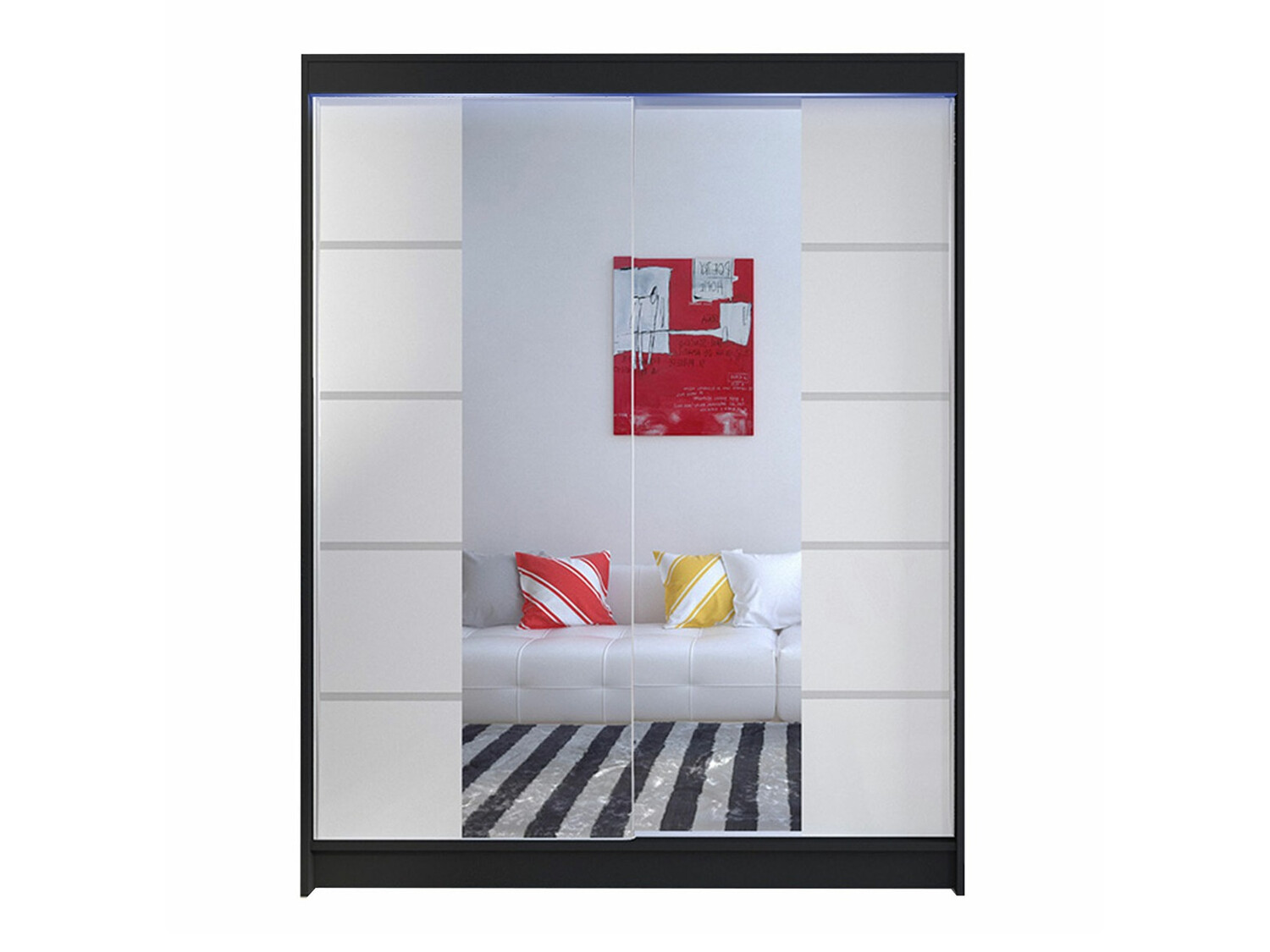 Kleiderschrank Closico Vastor V (Schwarz + Weiß)