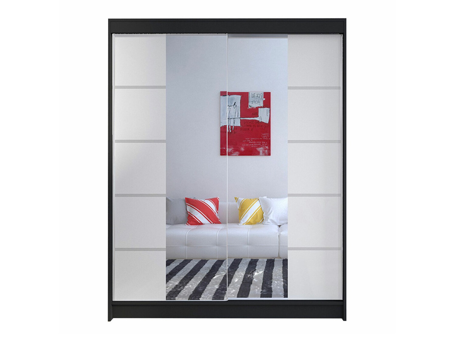 Kleiderschrank Closico Vastor V (Schwarz + Weiß)