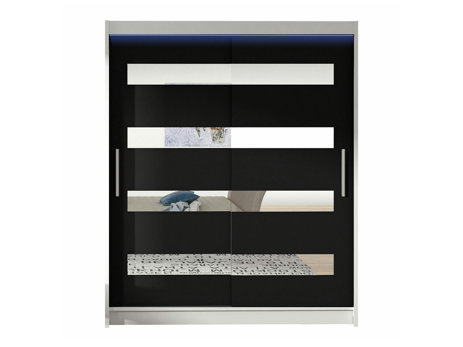 Kleiderschrank Closico Camera XIII (Weiß + Schwarz)