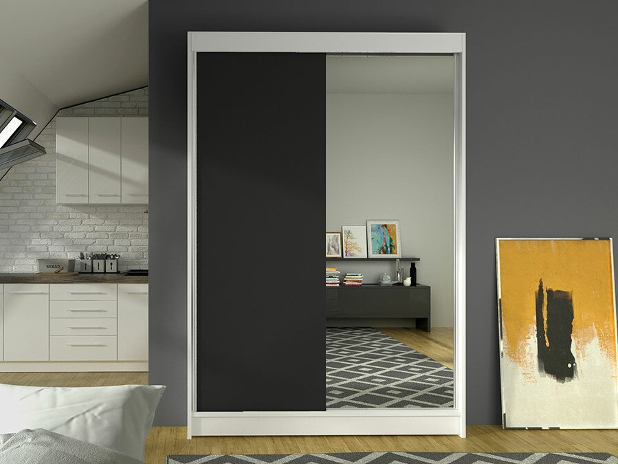 Kleiderschrank Closico Salvor I (Weiß + Schwarz)