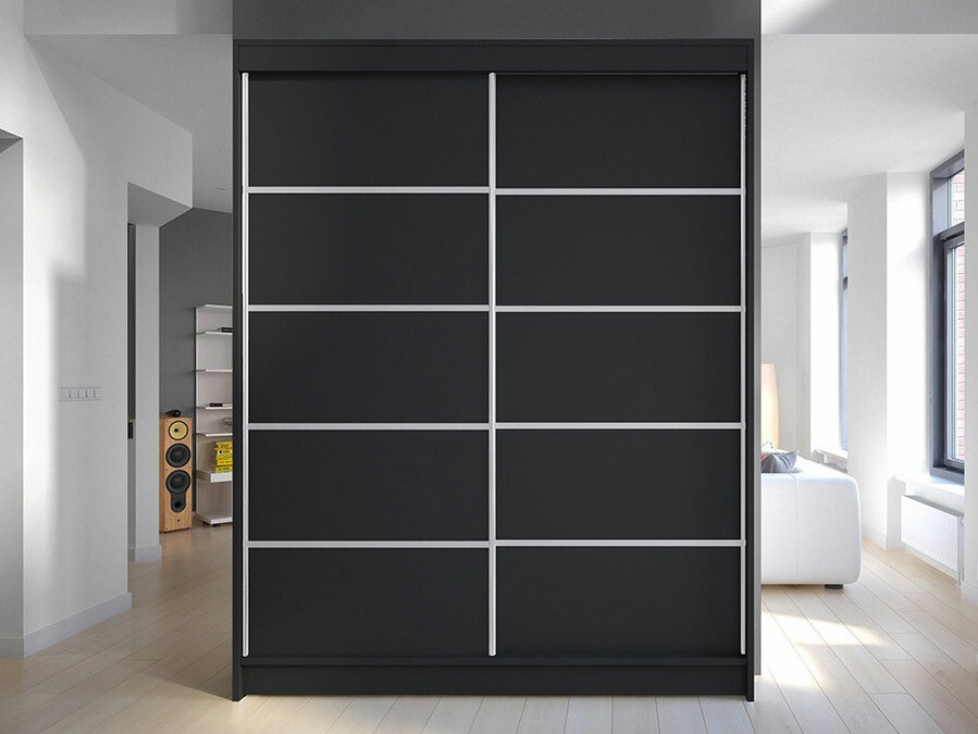 Kleiderschrank Closico 145 (Schwarz)