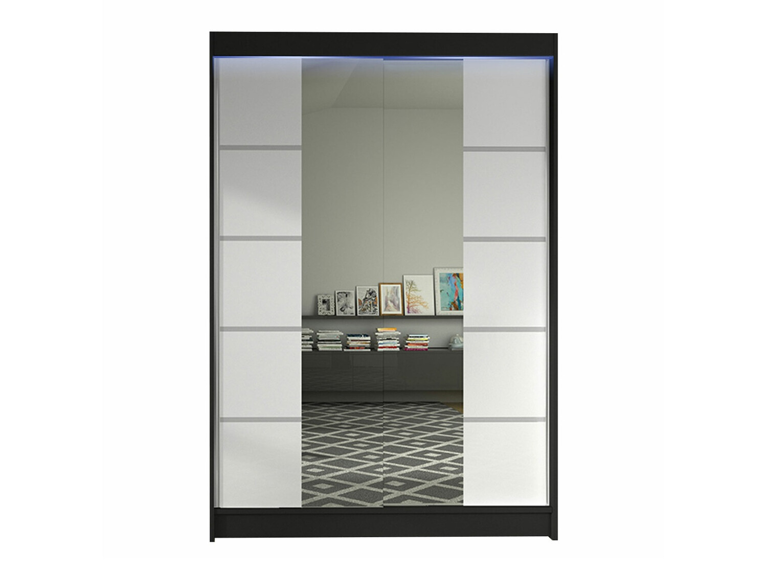 Kleiderschrank Closico Salvor V (Schwarz + Weiß)