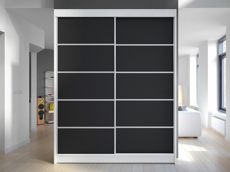 Kleiderschrank Closico Vastor IV (Weiß + Schwarz)