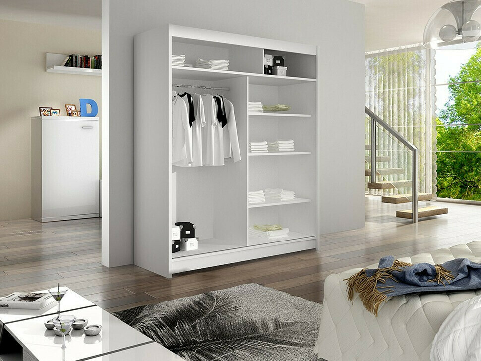 Kleiderschrank Closico Vastor IV (Weiß + Sonoma Eichenholzoptik)