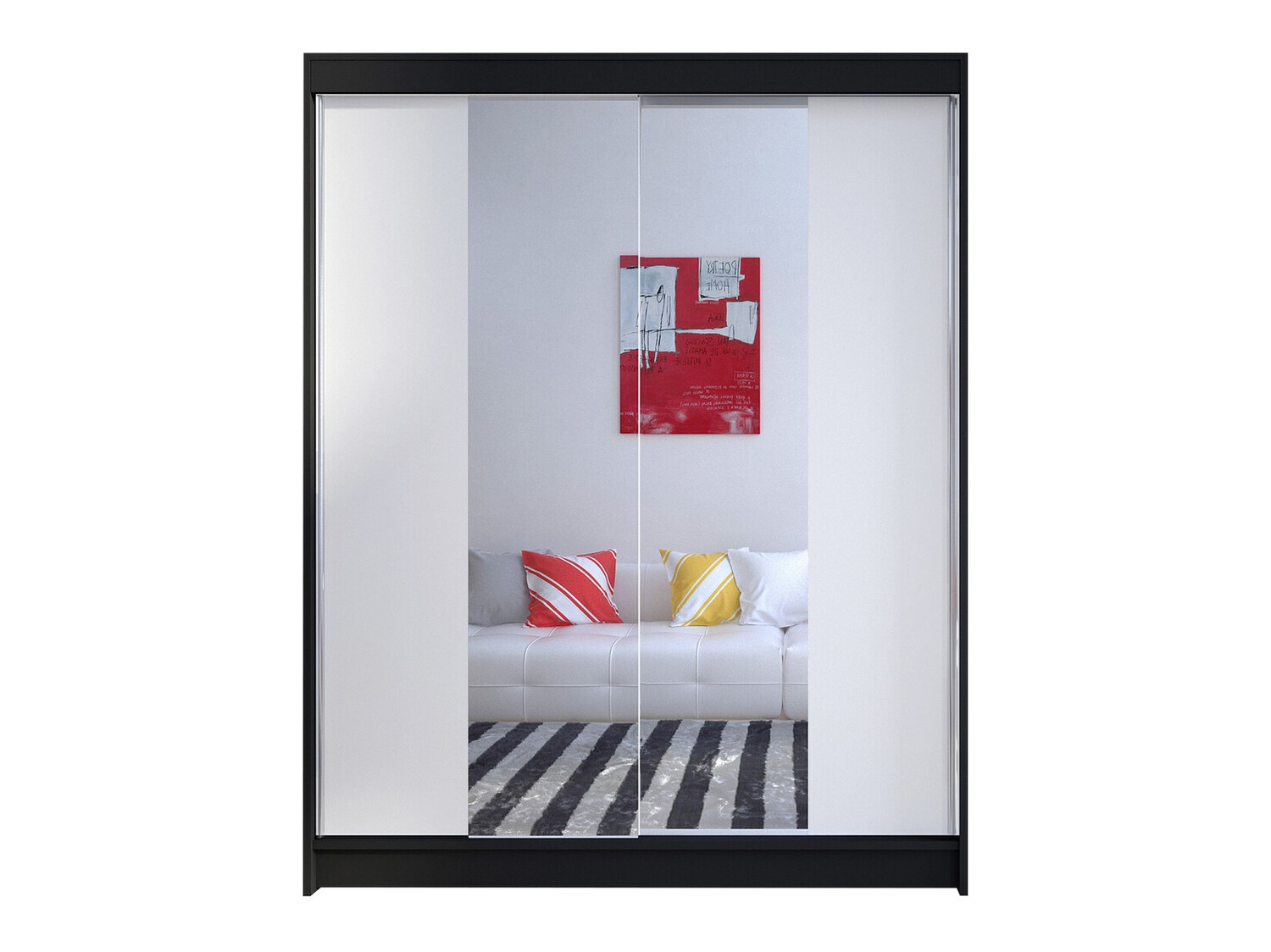 Kleiderschrank Closico 141 (Schwarz + Weiß)