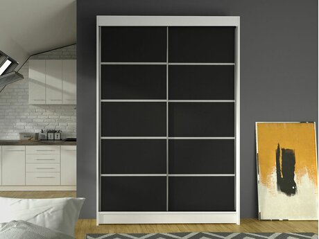 Kleiderschrank Closico 150 (Weiß + Schwarz)