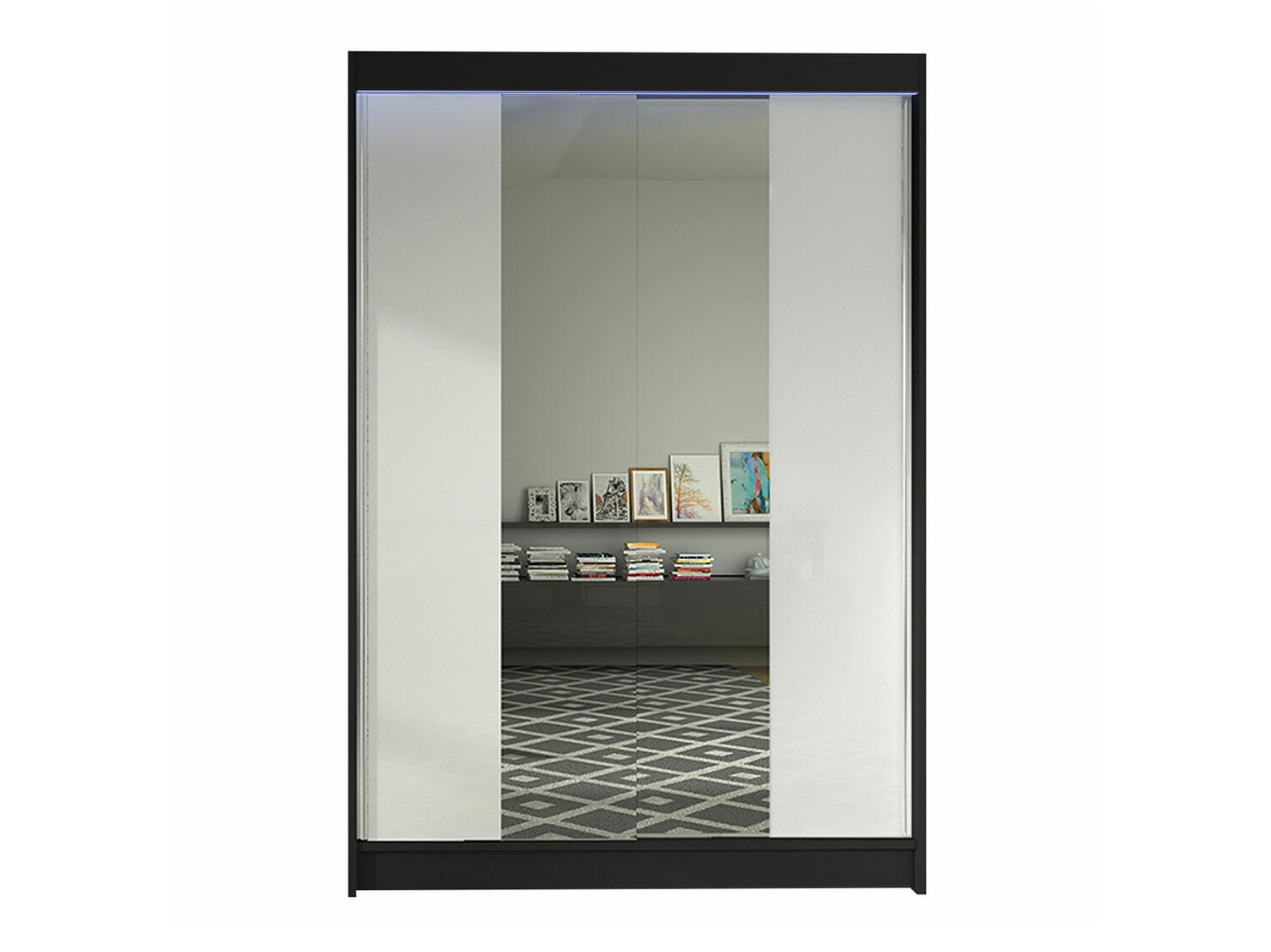 Kleiderschrank Closico Salvor II (Schwarz + Weiß)