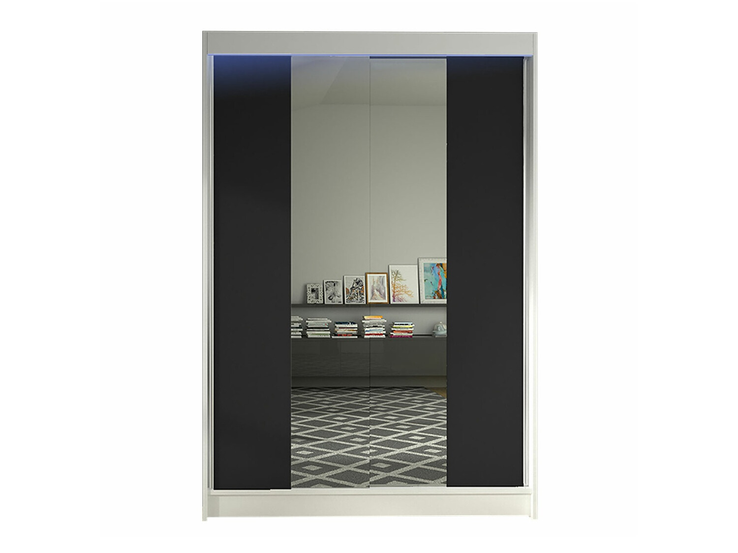 Kleiderschrank Closico Salvor II (Weiß + Schwarz)