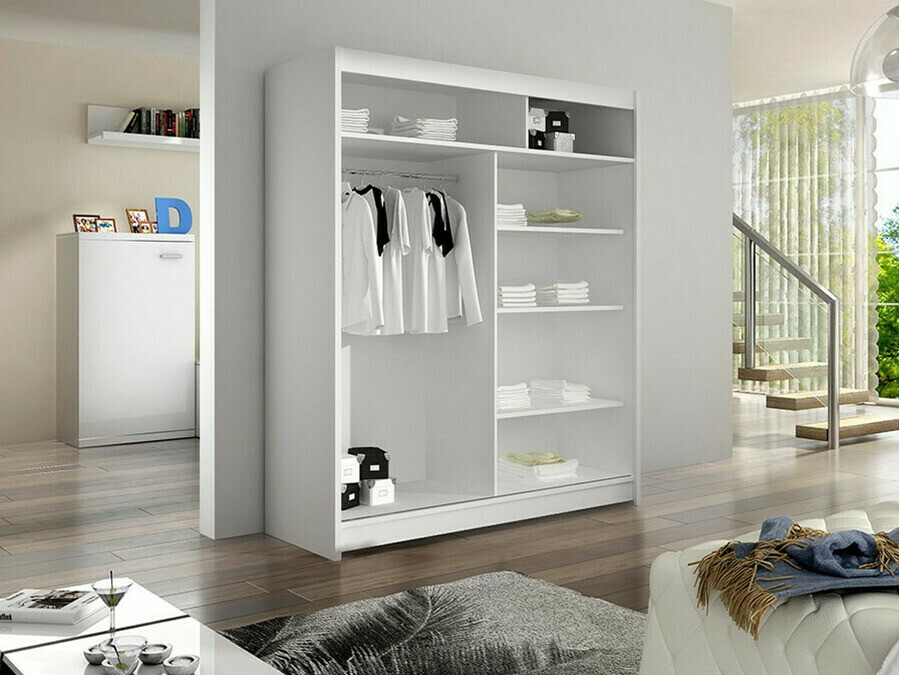 Kleiderschrank Closico Salvor II (Weiß + Sonoma Eichenholzoptik)