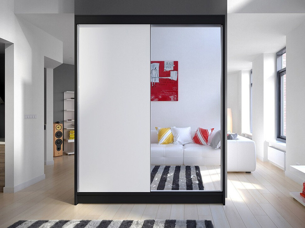 Kleiderschrank Closico Vastor I (Schwarz + Weiß)