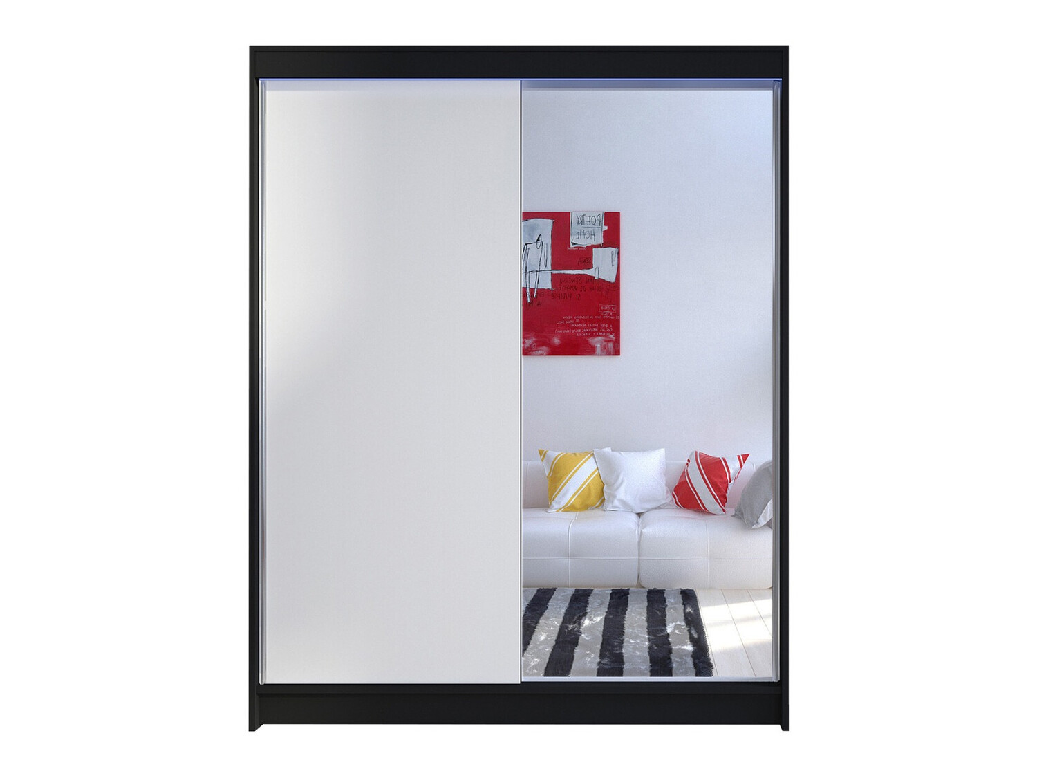 Kleiderschrank Closico Vastor I (Schwarz + Weiß)
