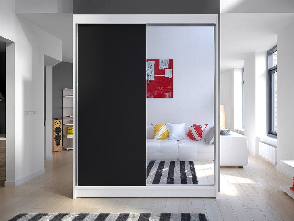 Kleiderschrank Closico Vastor I (Weiß + Schwarz)