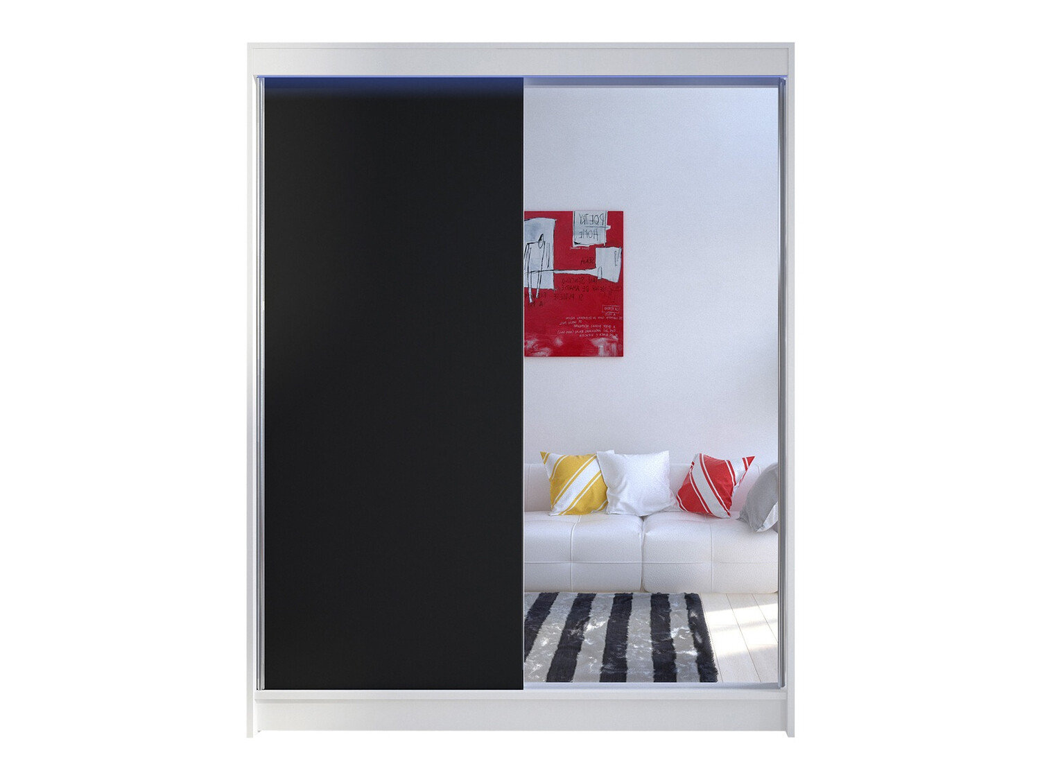Kleiderschrank Closico Vastor I (Weiß + Schwarz)