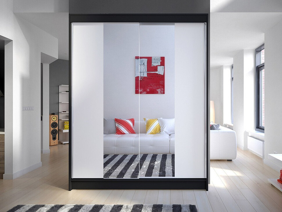 Kleiderschrank Closico Vastor II (Schwarz + Weiß)
