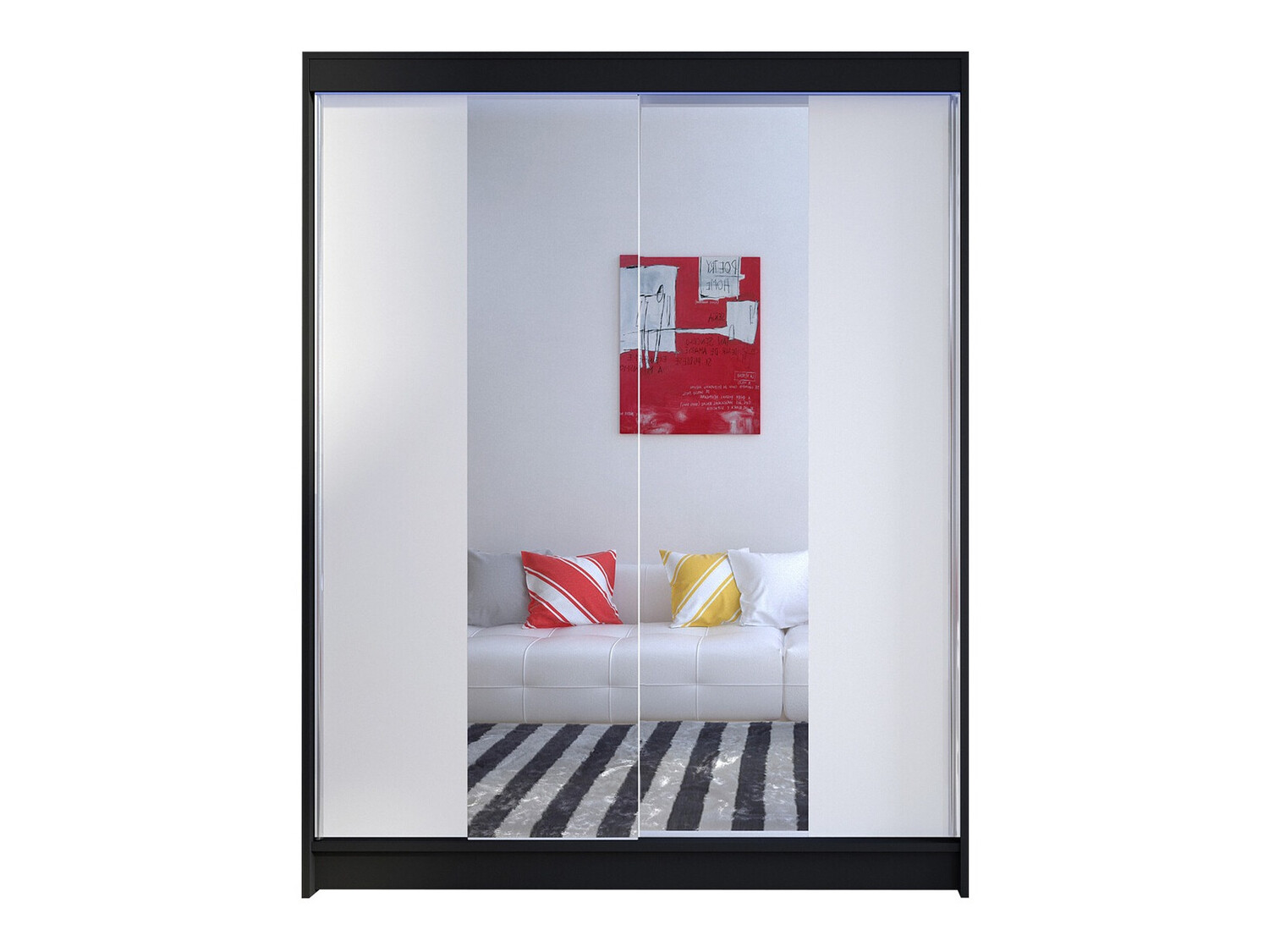 Kleiderschrank Closico Vastor II (Schwarz + Weiß)