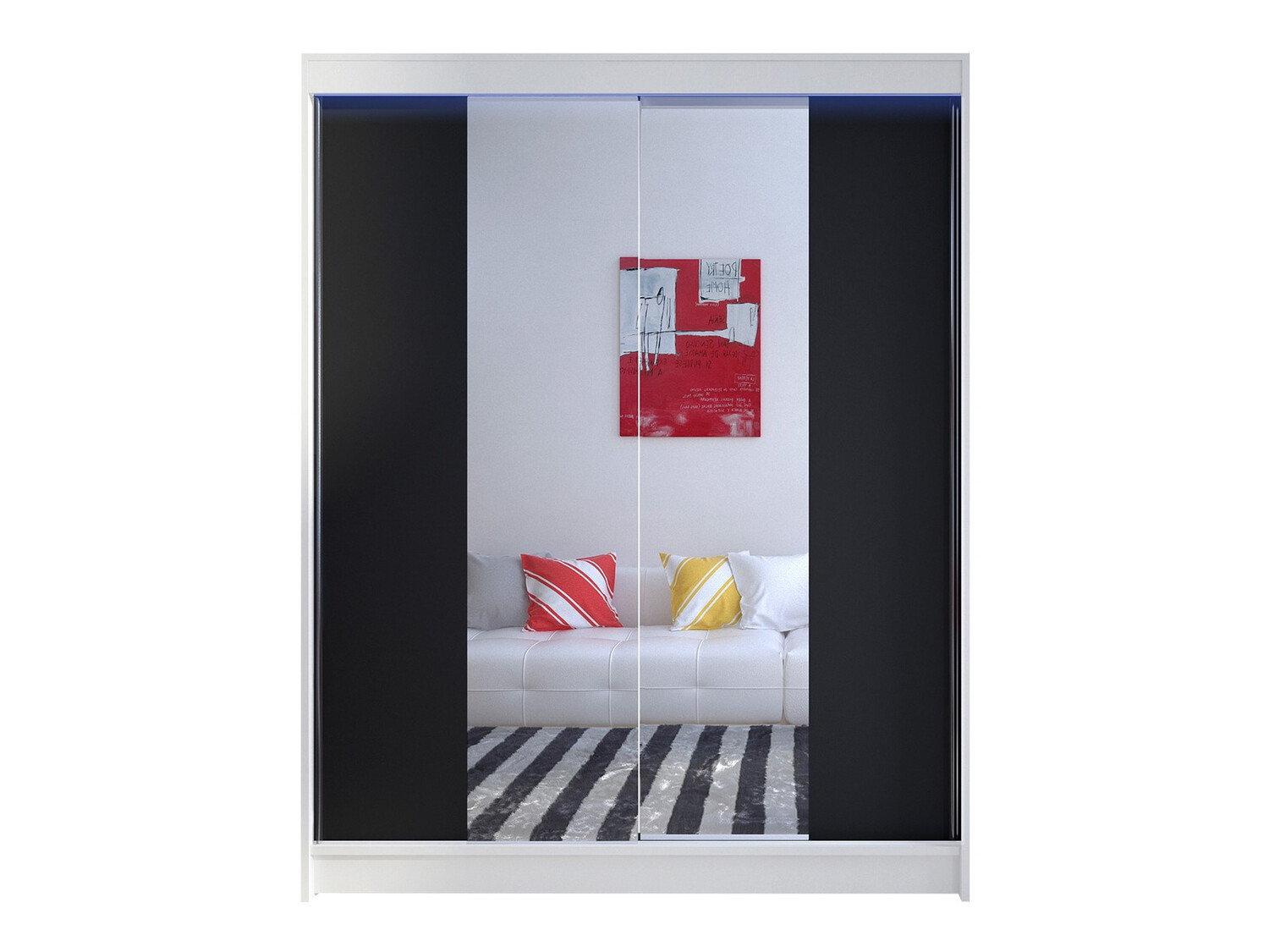 Kleiderschrank Closico Vastor II (Weiß + Schwarz)