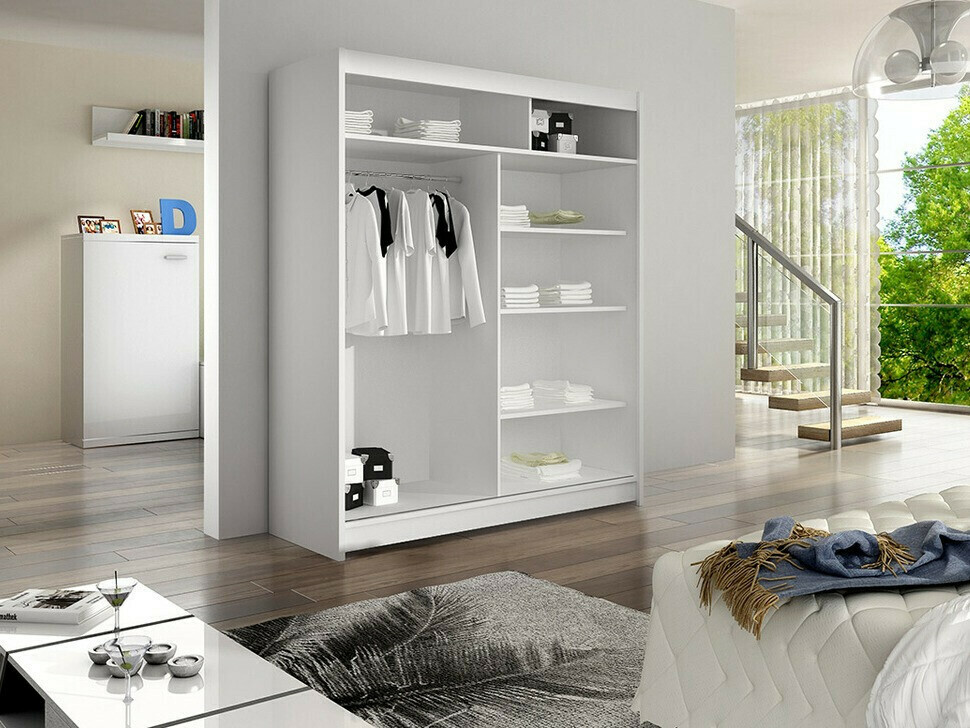 Kleiderschrank Closico Vastor II (Weiß + Sonoma Eichenholzoptik)