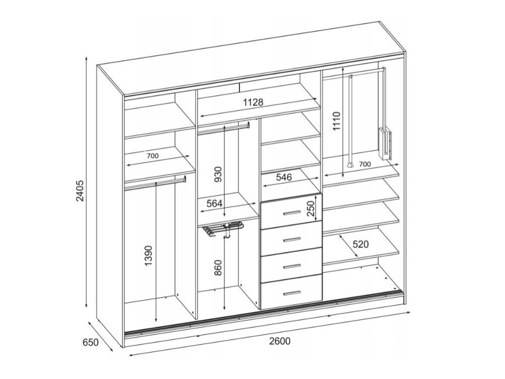Kleiderschrank Lexington 149 (Lefkas-Eiche)