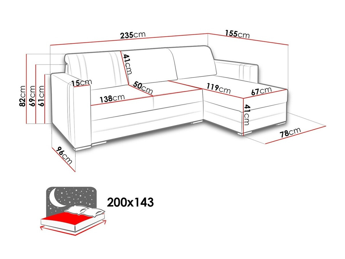 Ecksofa Edinburg 101 (Inari 28 + Cayenne 1112)