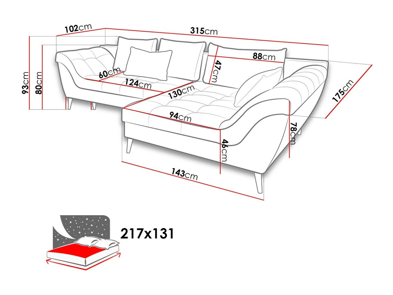 Ecksofa Lincoln 123 (Soro 34 + Soro 86)