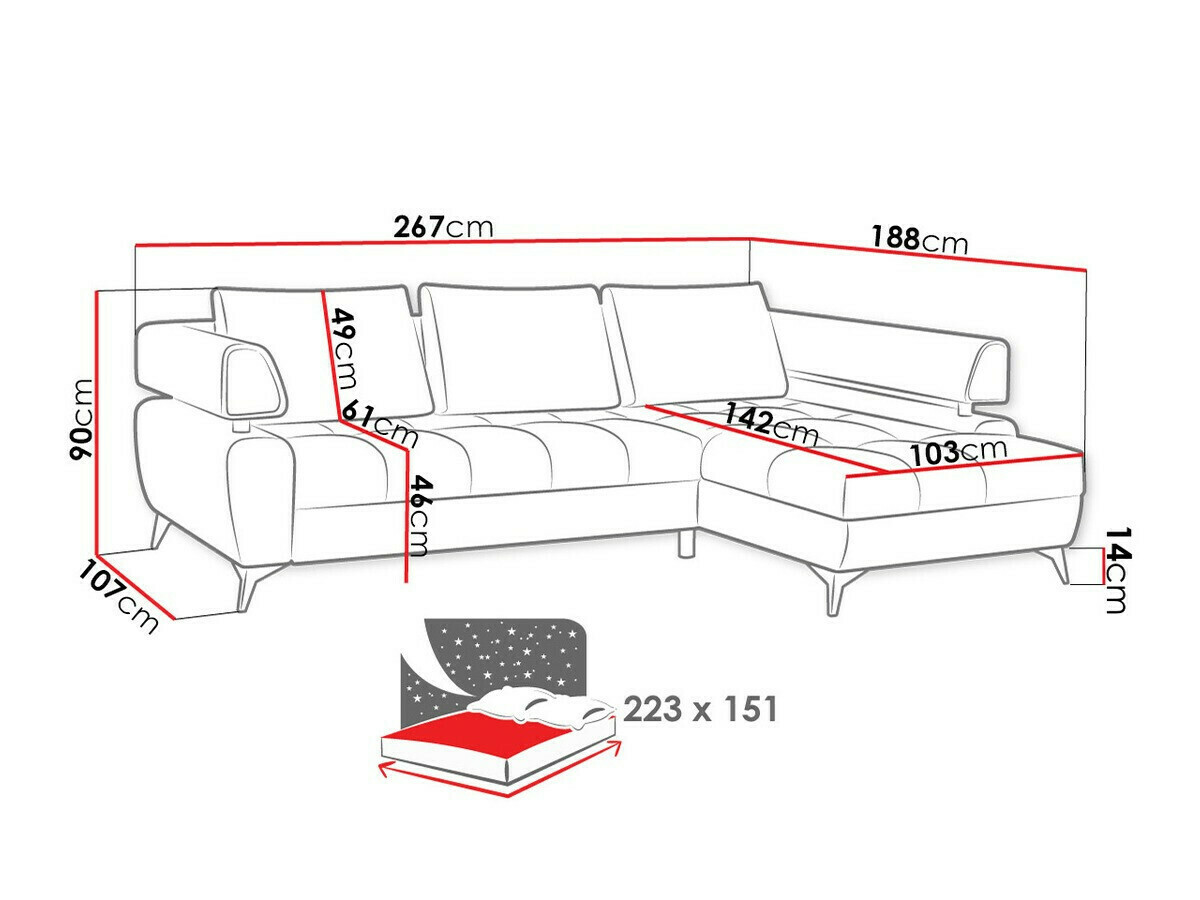 Ecksofa Lincoln 154 (Inari 72)