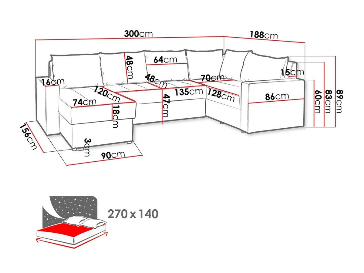 Ecksofa Providence 144 (Loca 30)