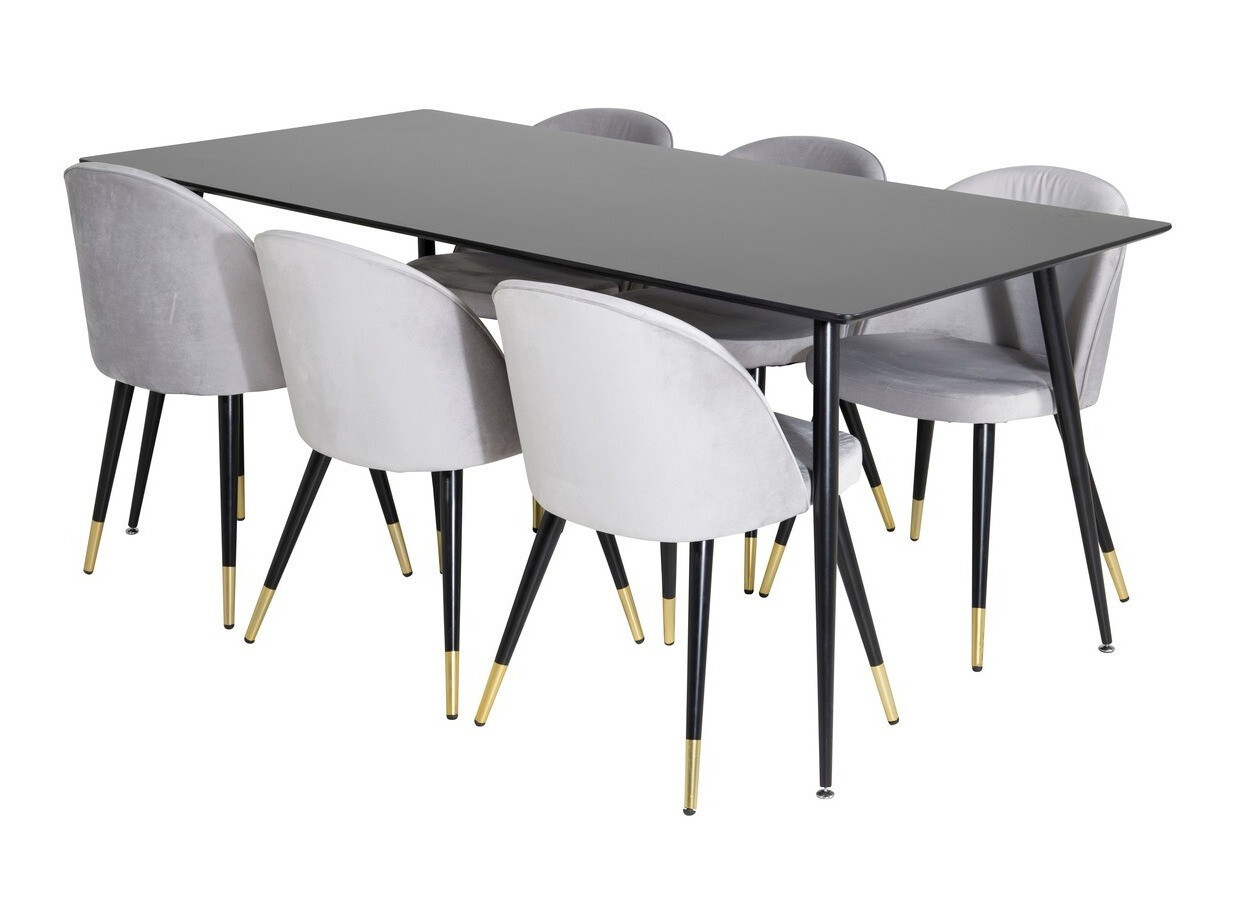 Essgruppe Dallas 1503 (Hellgrau + Schwarz)