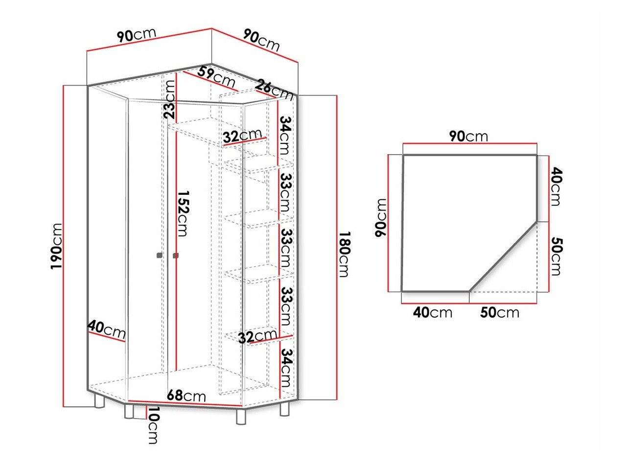 Eckkleiderschrank Omaha P101