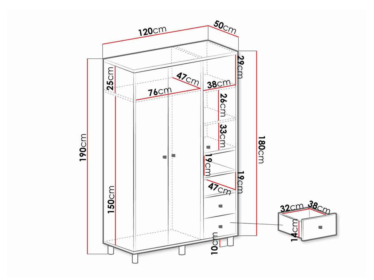 Kleiderschrank Omaha P100