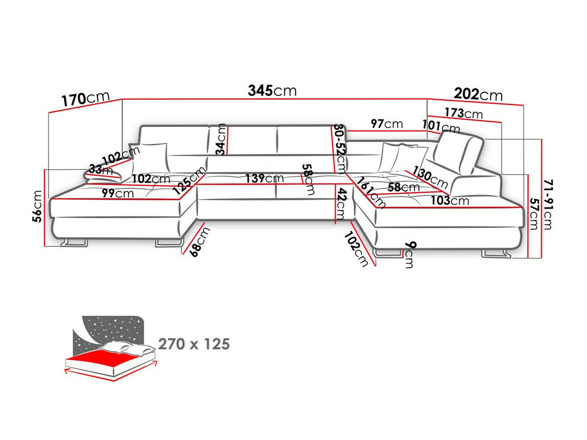 Ecksofa Comfivo 249 (Venus Velvet 2927 + Miu 2041)