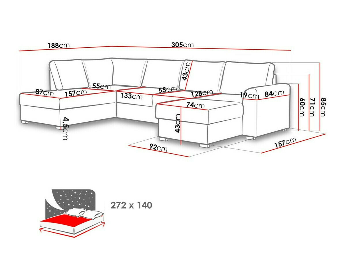 Ecksofa Comfivo 189 (Uttario Velvet 2955)