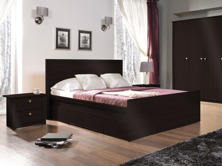 Bett Elialo 124 (Eichenholzoptik Sonoma dunkel)
