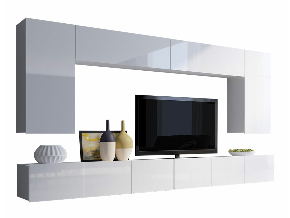 Wohnzimmer-Sets Remus XIII (Weiß + Weiß glänzend)