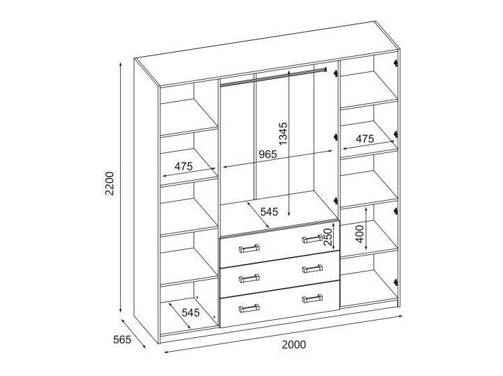 Kleiderschrank Lexington 136 (Lefkas-Eiche)