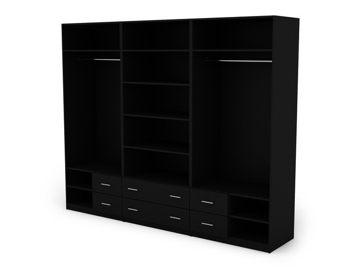 Kleiderschrank Lexington 144 (Weiß + Schwarz)