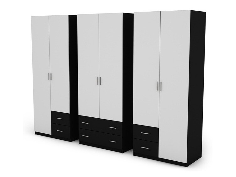 Kleiderschrank Lexington 144 (Weiß + Schwarz)