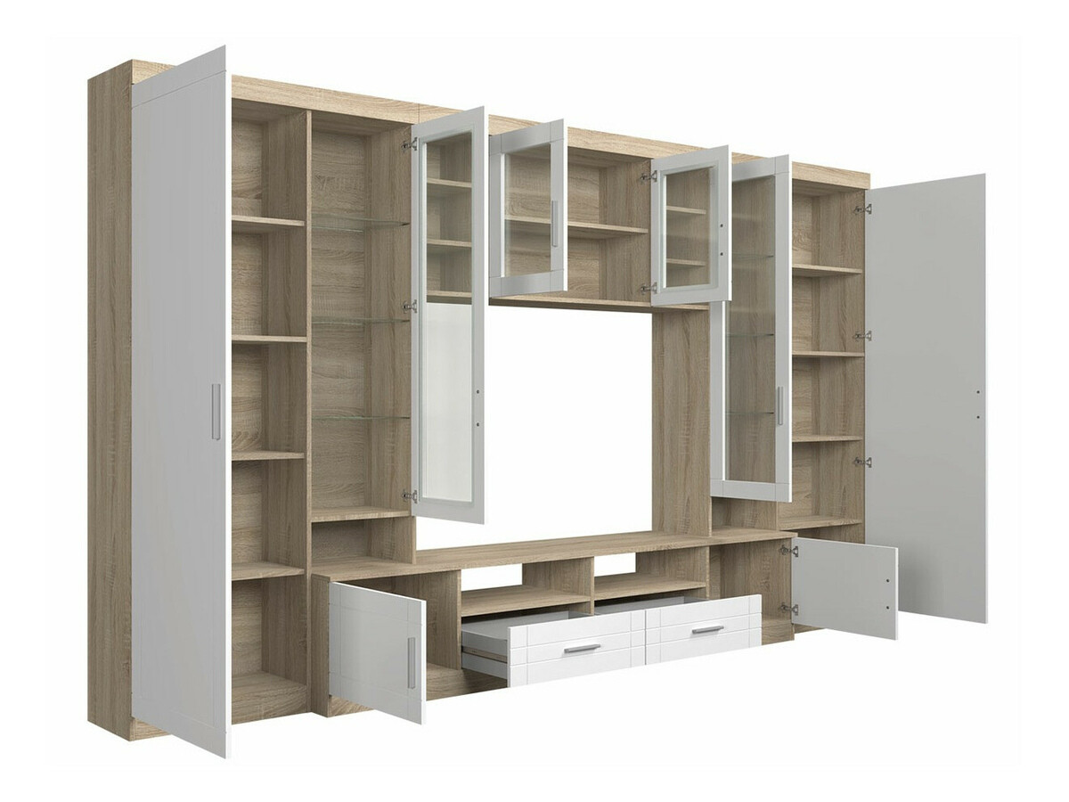 Wohnzimmer-Sets Bacces (Sonoma Eichenholzoptik + Weiß)
