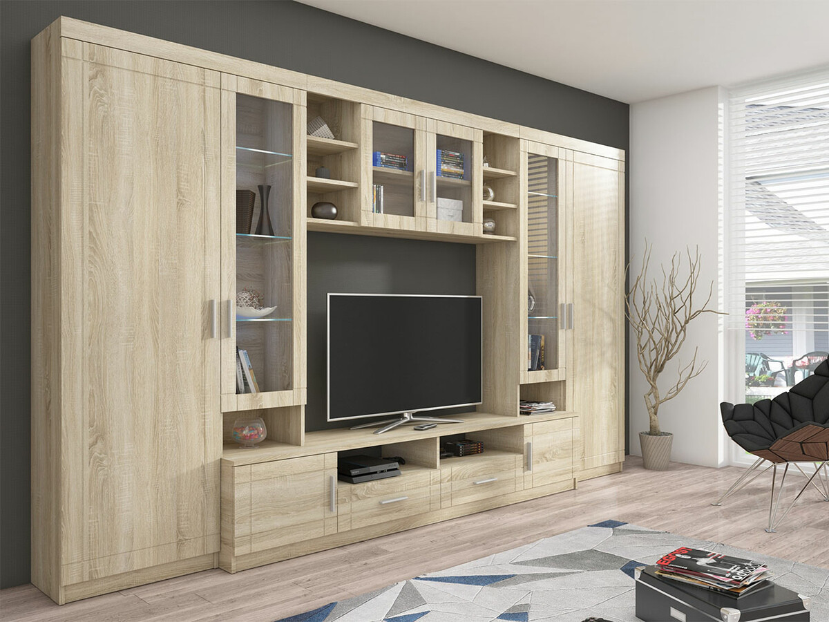 Wohnzimmer-Sets Bacces (Sonoma Eichenholzoptik)
