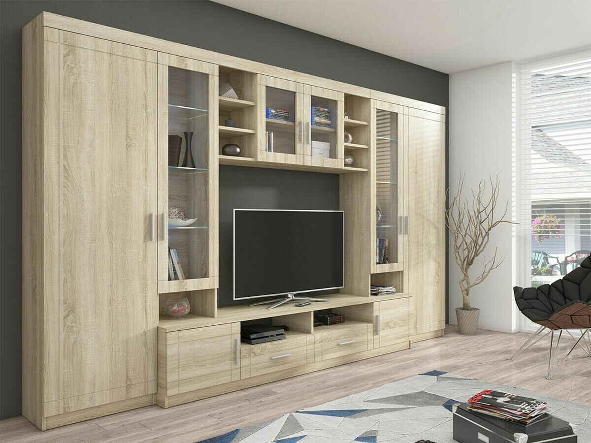 Wohnzimmer-Sets Bacces (Sonoma Eichenholzoptik)